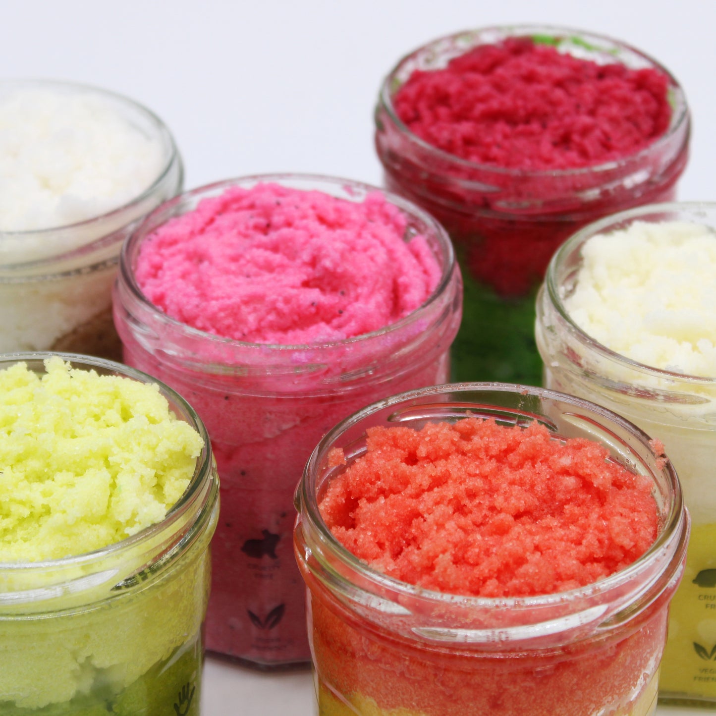 Fragrances sugar body scrubs jars