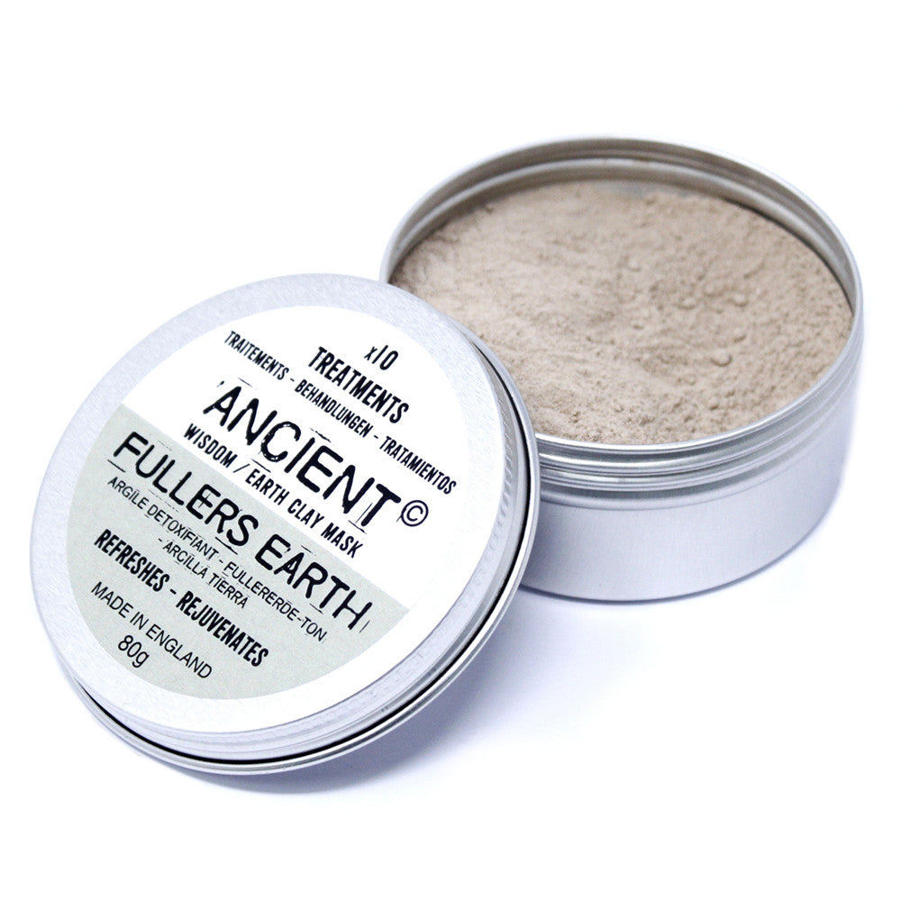 Fuller Earth clay face mask powder in tin