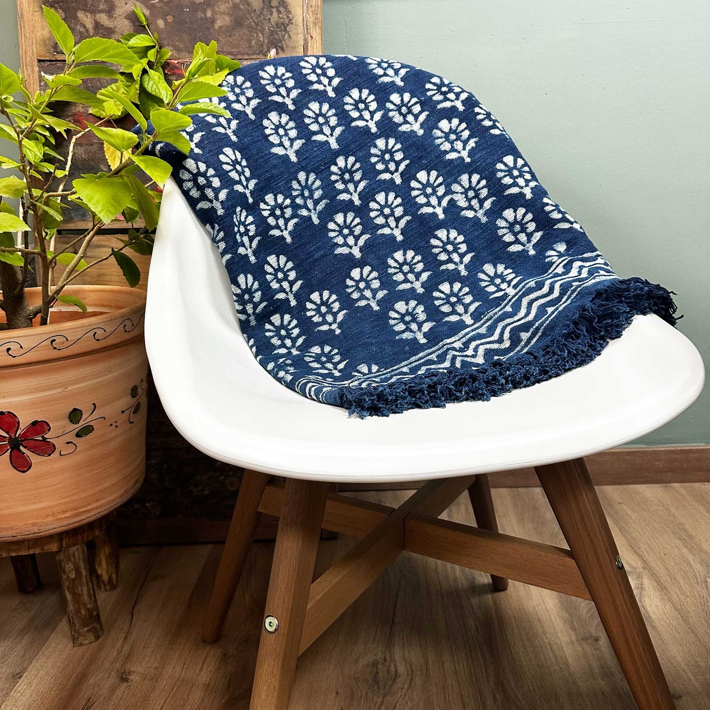 Handmade Indigo Throw