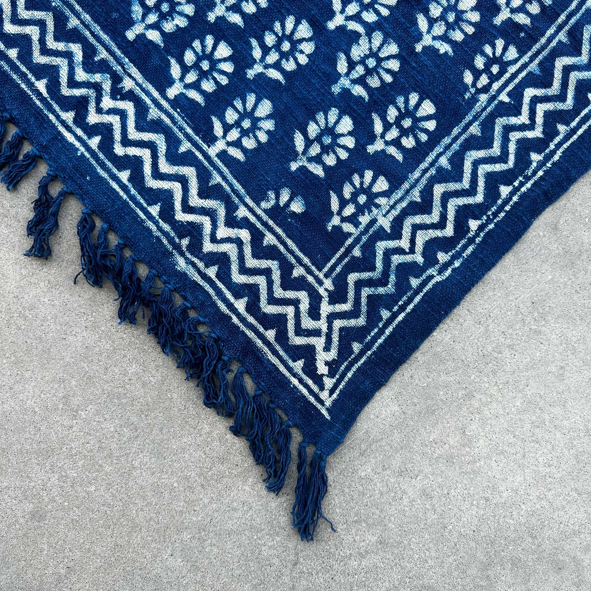 Handmade Indigo Blue Throw