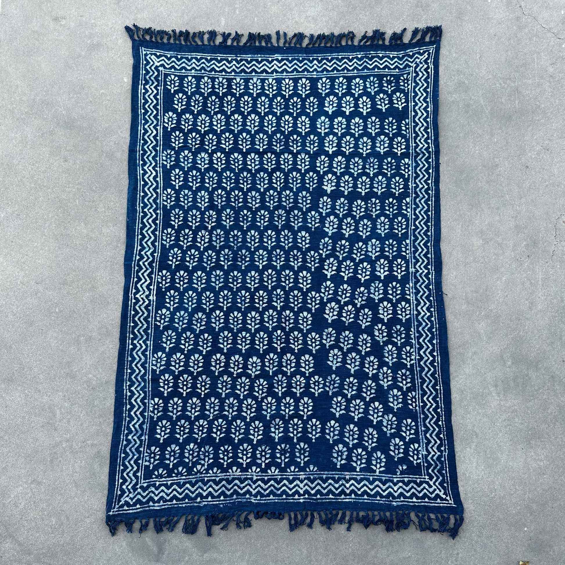 Handmade Indigo Blue Throw