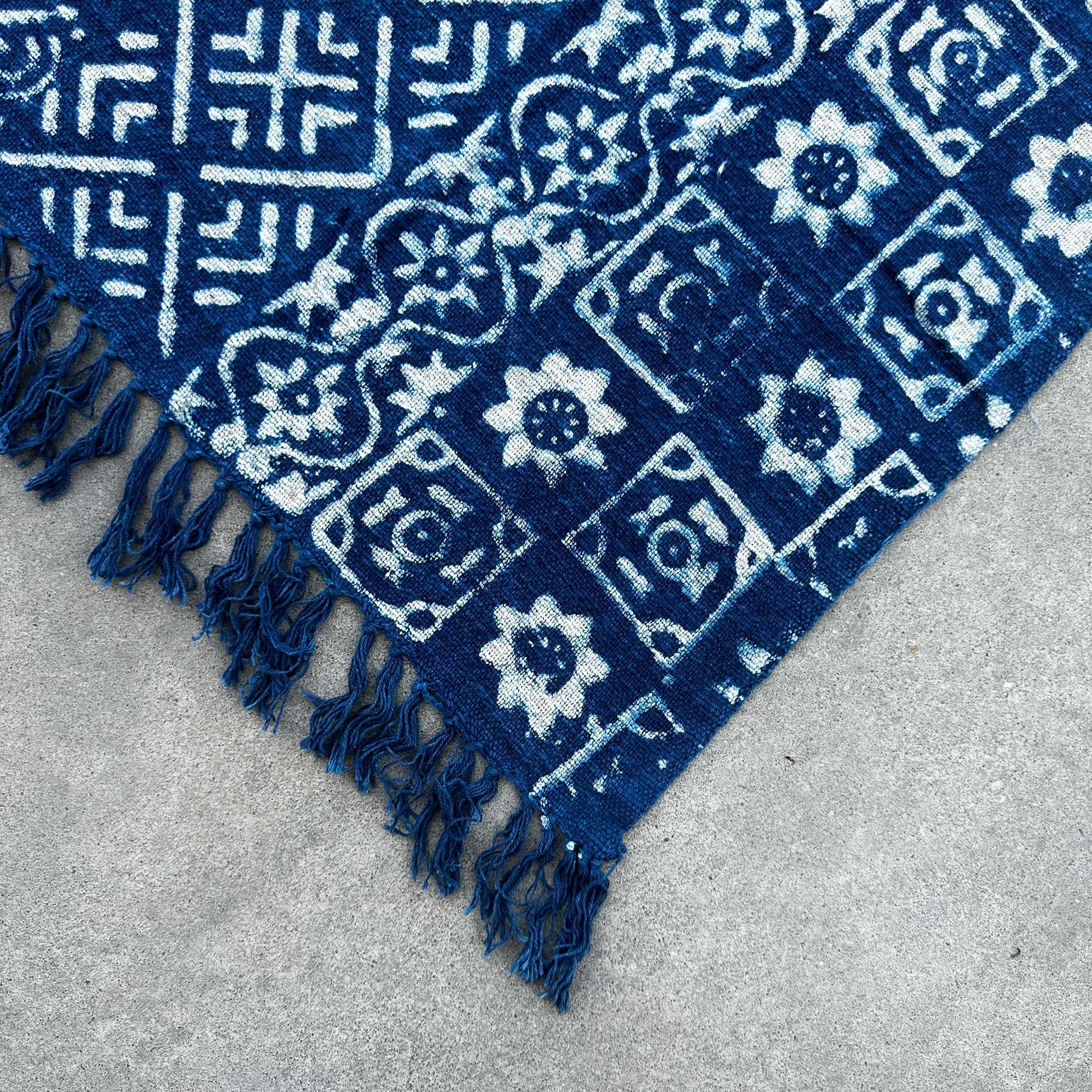 Handmade Indigo Blue Throw