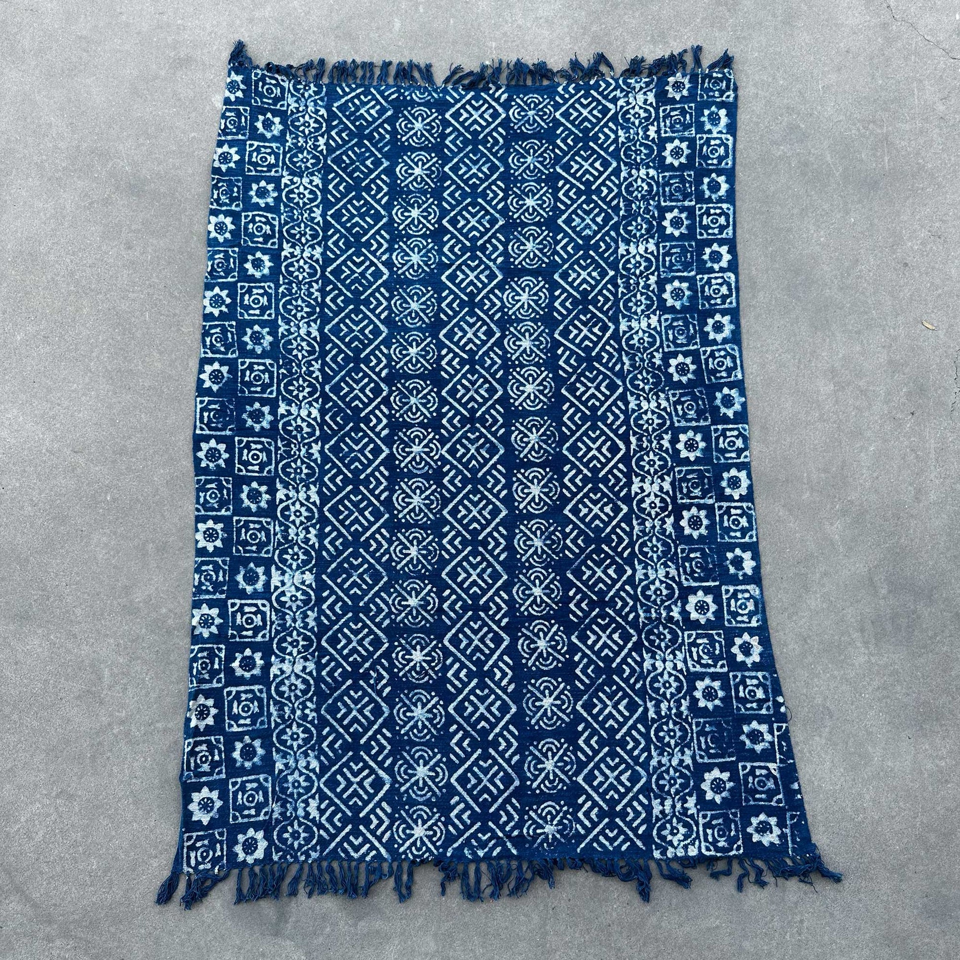 Handmade Indigo Blue Throw