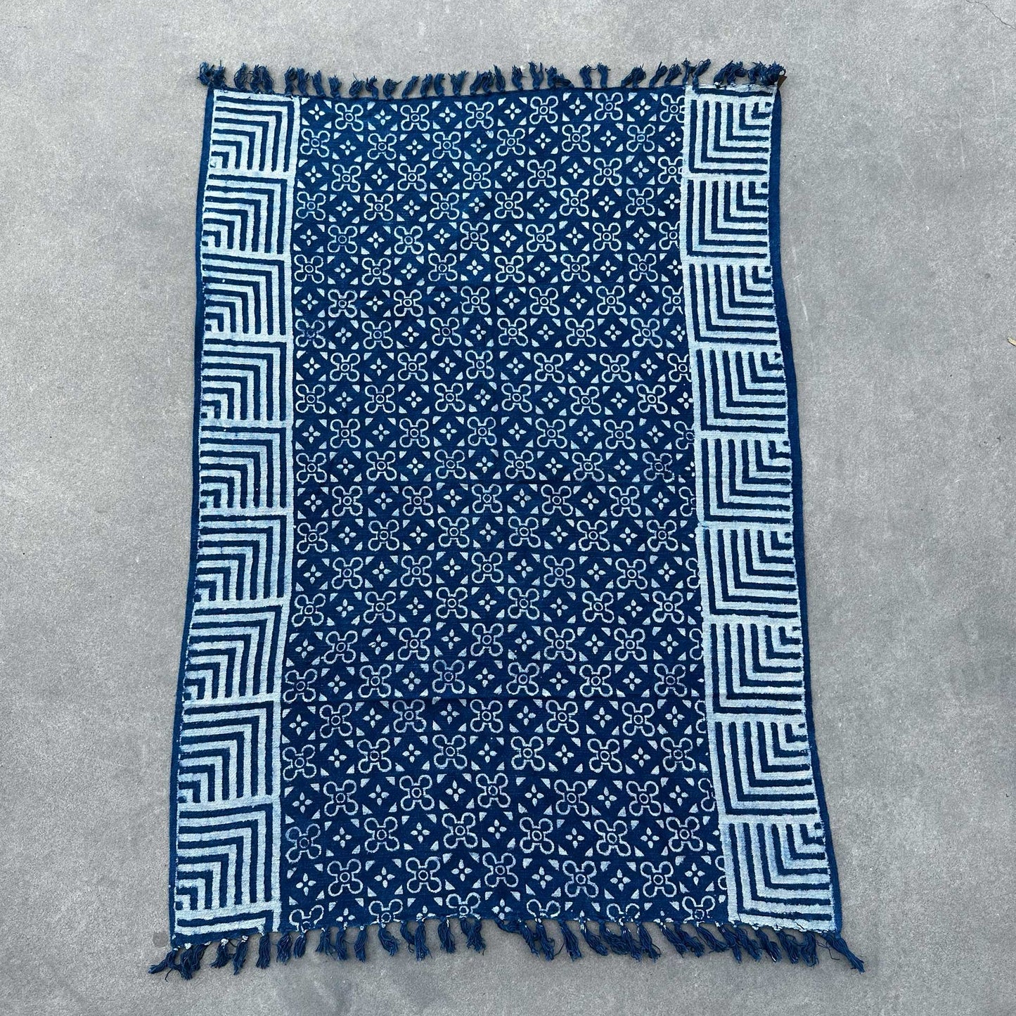 Handmade Indigo Blue Throw