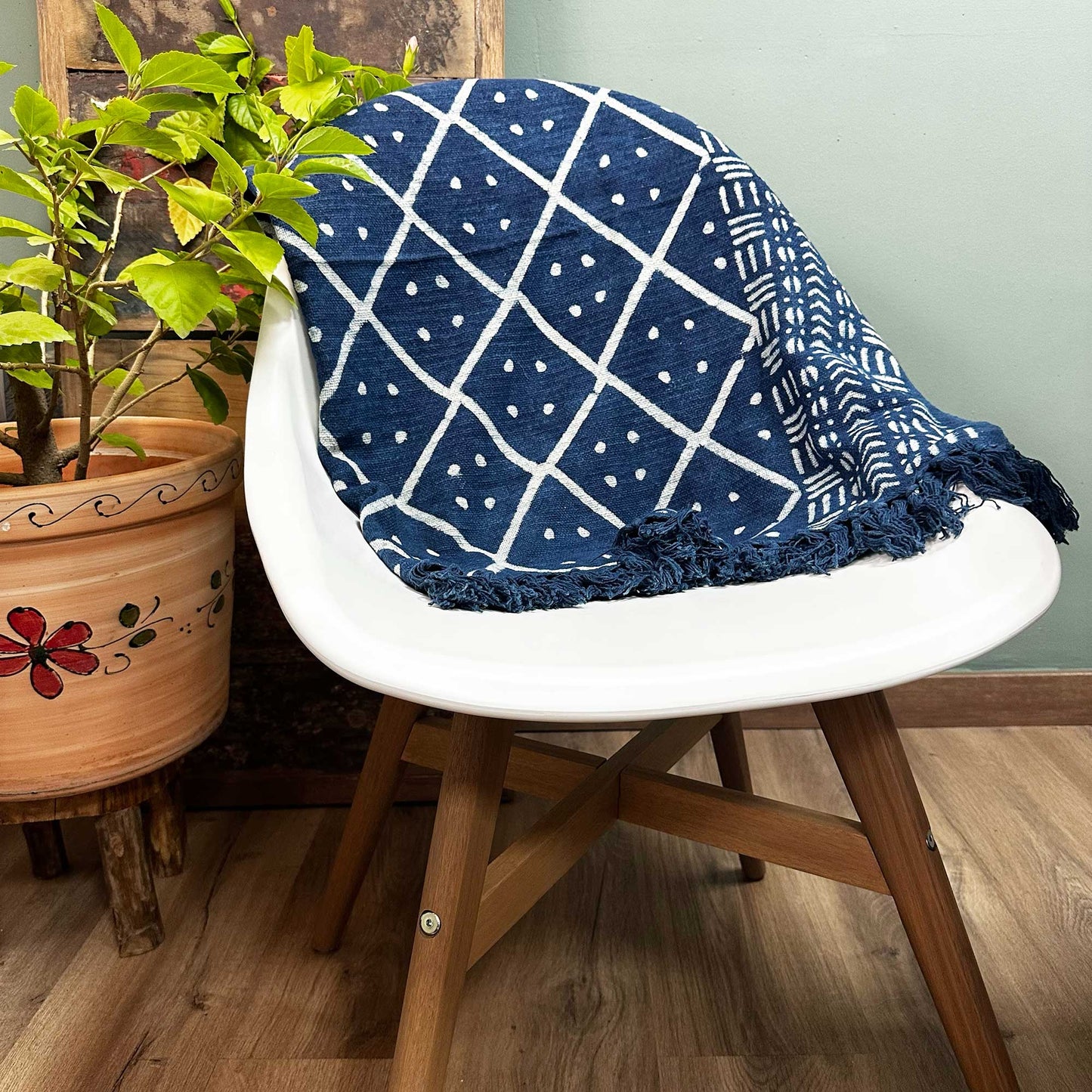 Handmade Indigo Blue Throw