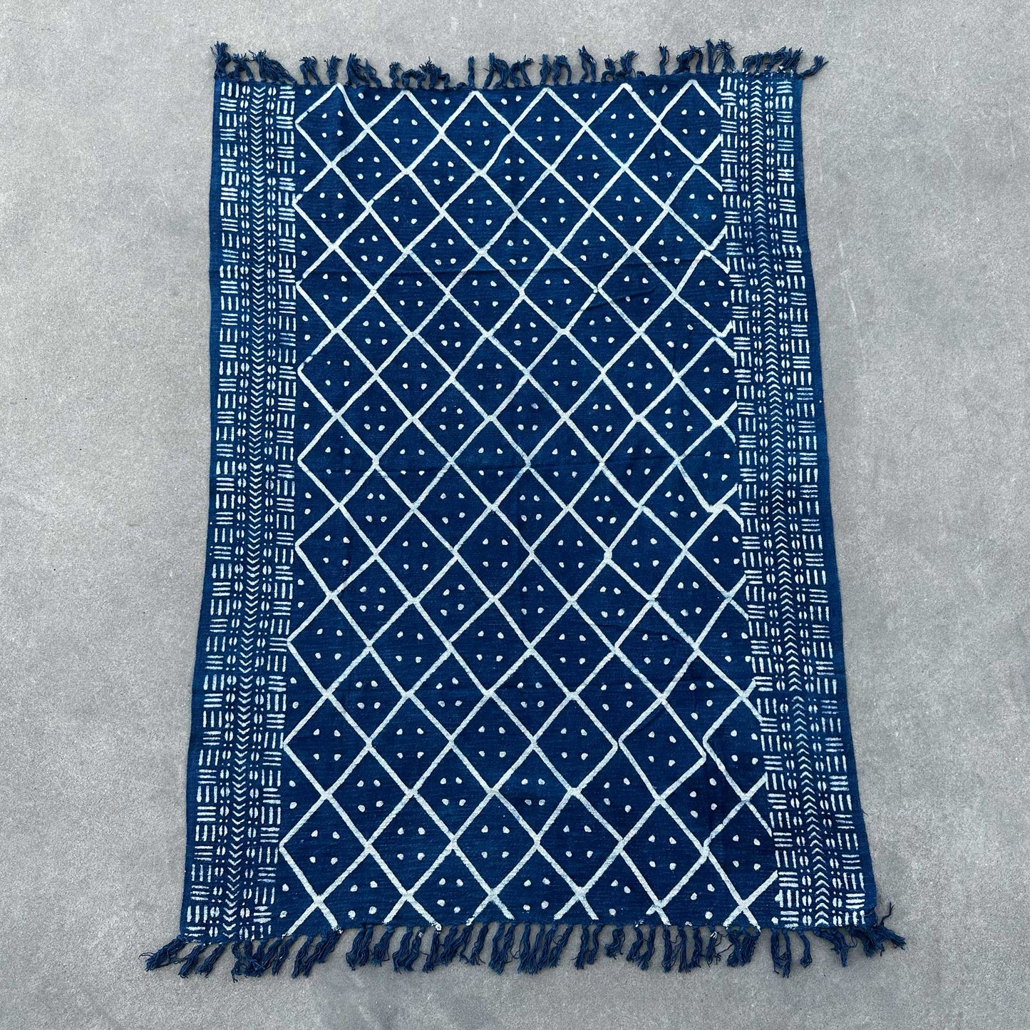 Handmade Indigo Blue Throw