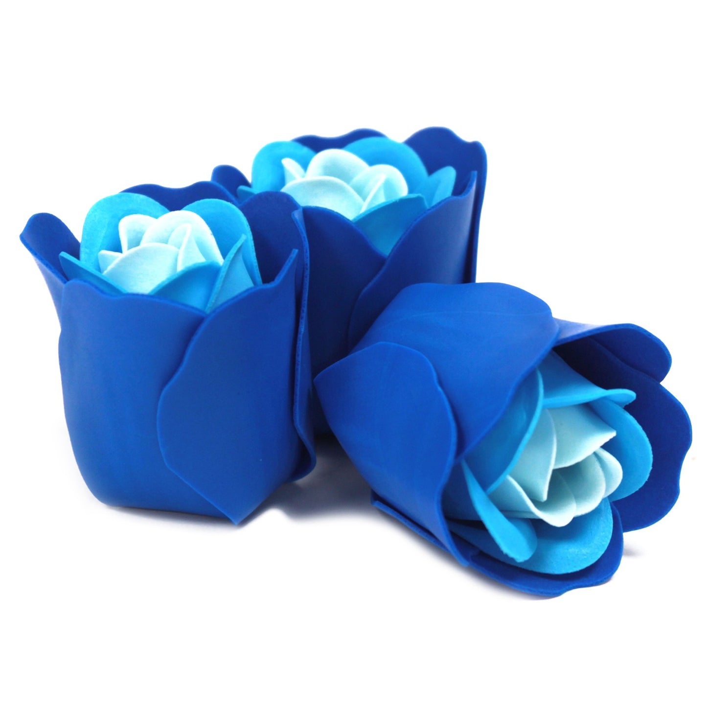 Set of 3 Soap Flower Heart Box in wedding blue