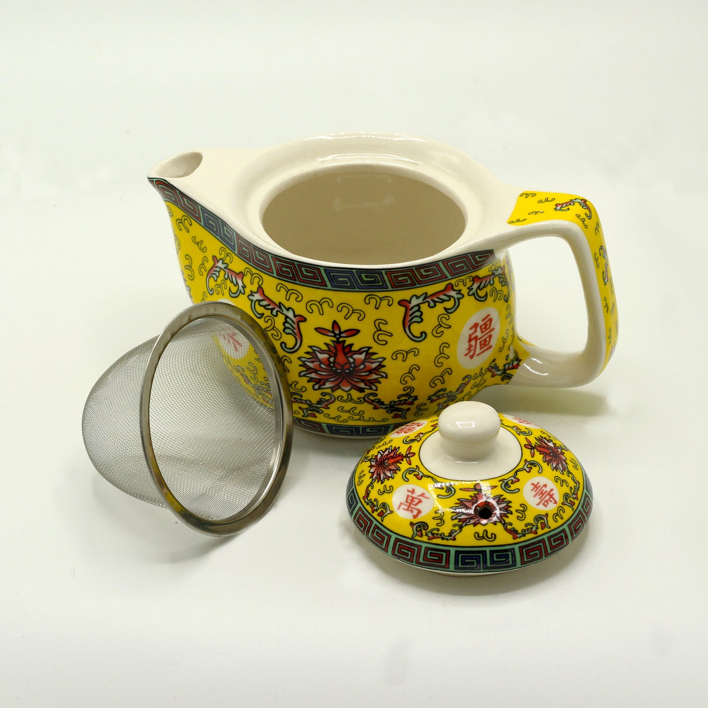 Small herbal teapot for loose leaf and teabags long life oriental design