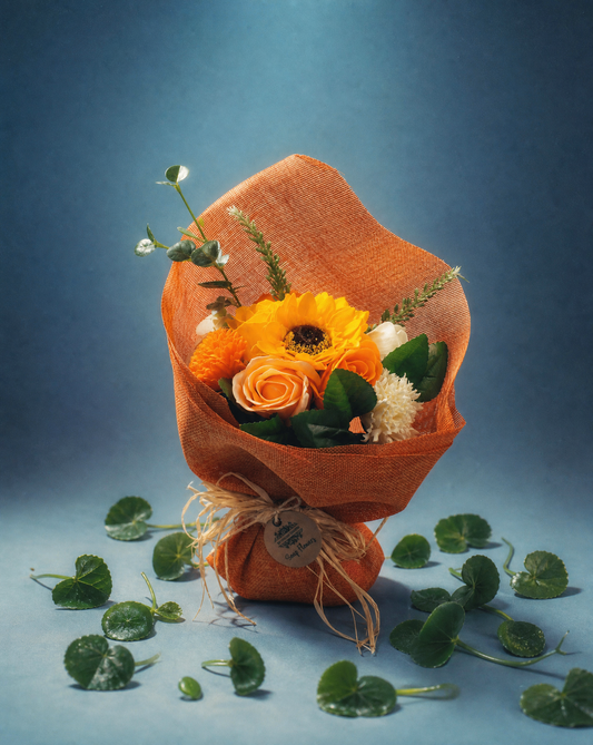 Soap Flower Bouquet in Orange