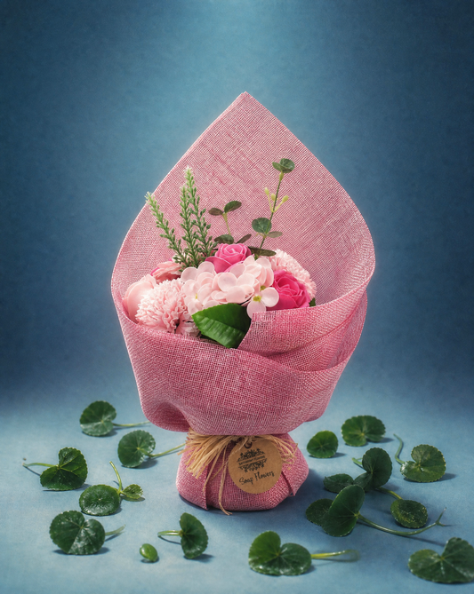 Soap Flower Bouquet in Pink
