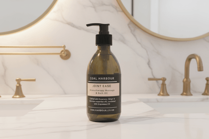 Aromatherapy Massage and Bath Oil - Joint Ease with Rosemary, Ginger & Geranium Essential Oils - Coal Harbour
