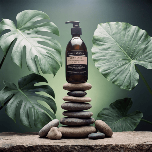 Aromatherapy Massage and Bath Oil - Joint Ease with Rosemary, Ginger & Geranium Essential Oils - Coal Harbour
