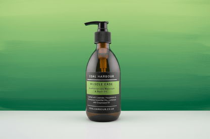 Aromatherapy Massage and Bath Oil - Muscle Ease with Lavender, Peppermint & Eucalyptus Essential Oils - Coal Harbour