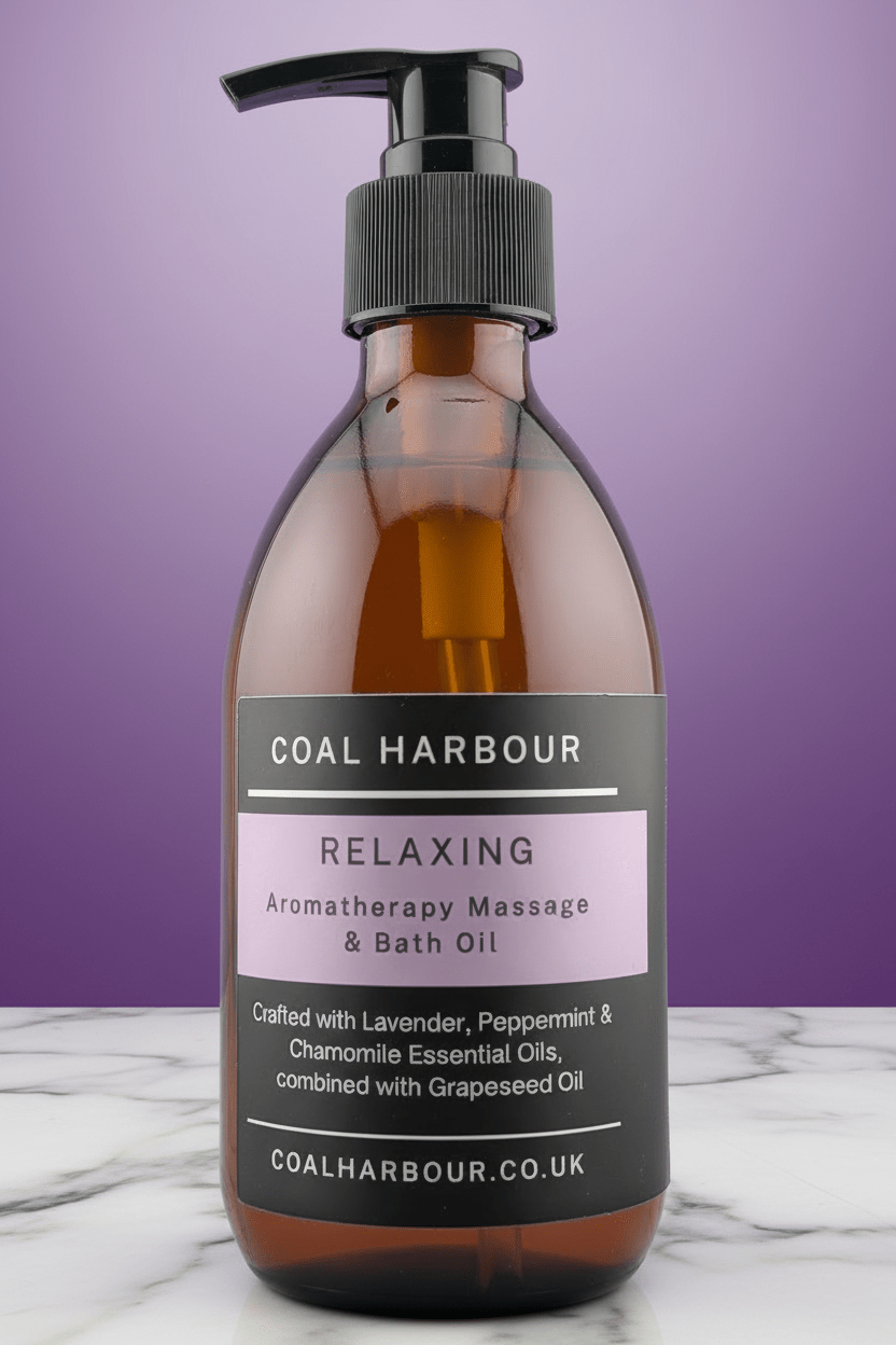 Aromatherapy Massage and Bath Oil - Relaxing With Lavender, Peppermint & Chamomile Essential Oils - Coal Harbour