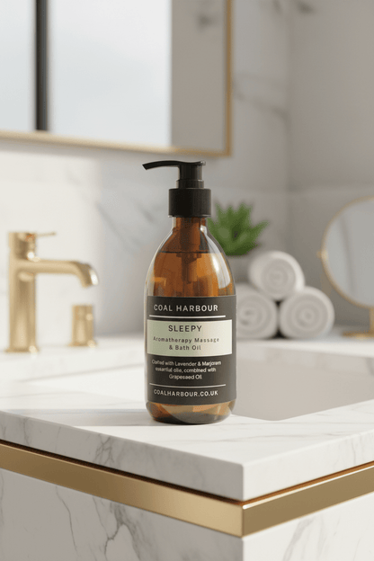 Aromatherapy Massage and Bath Oil - Sleepy With Lavender & Marjoram Essential Oils - Coal Harbour