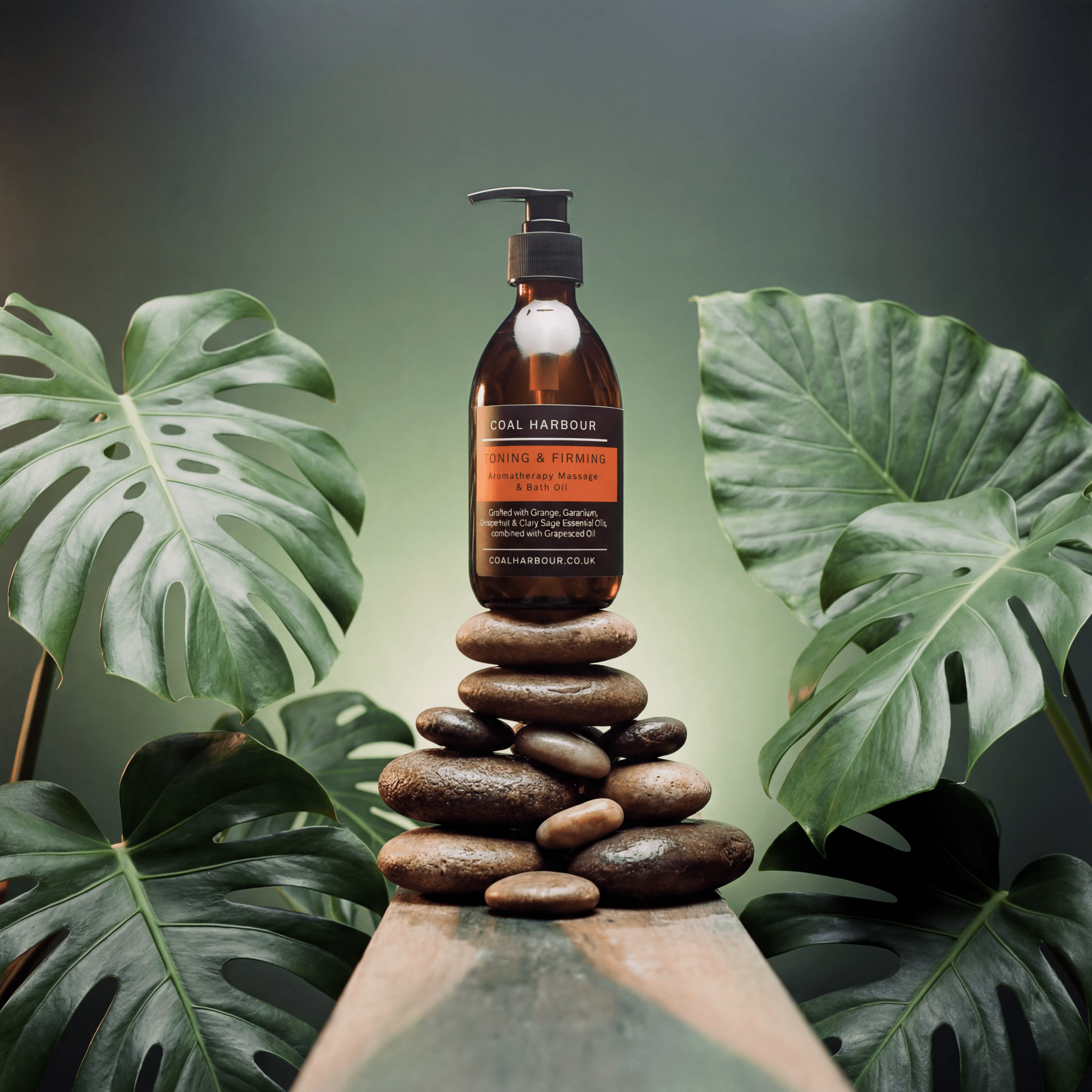 Aromatherapy Massage and Bath Oil - Toning & Firming With Orange, Grapefruit, Geranium & Clary Sage Essential Oils - Coal Harbour