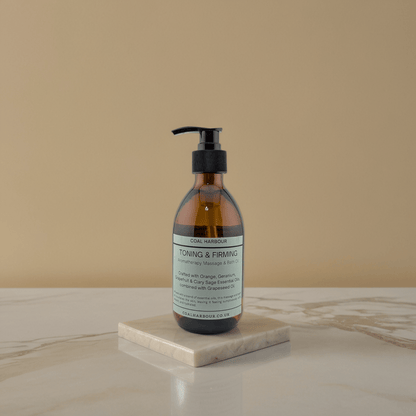 Aromatherapy Massage and Bath Oil - Toning & Firming With Orange, Grapefruit, Geranium & Clary Sage Essential Oils - Coal Harbour