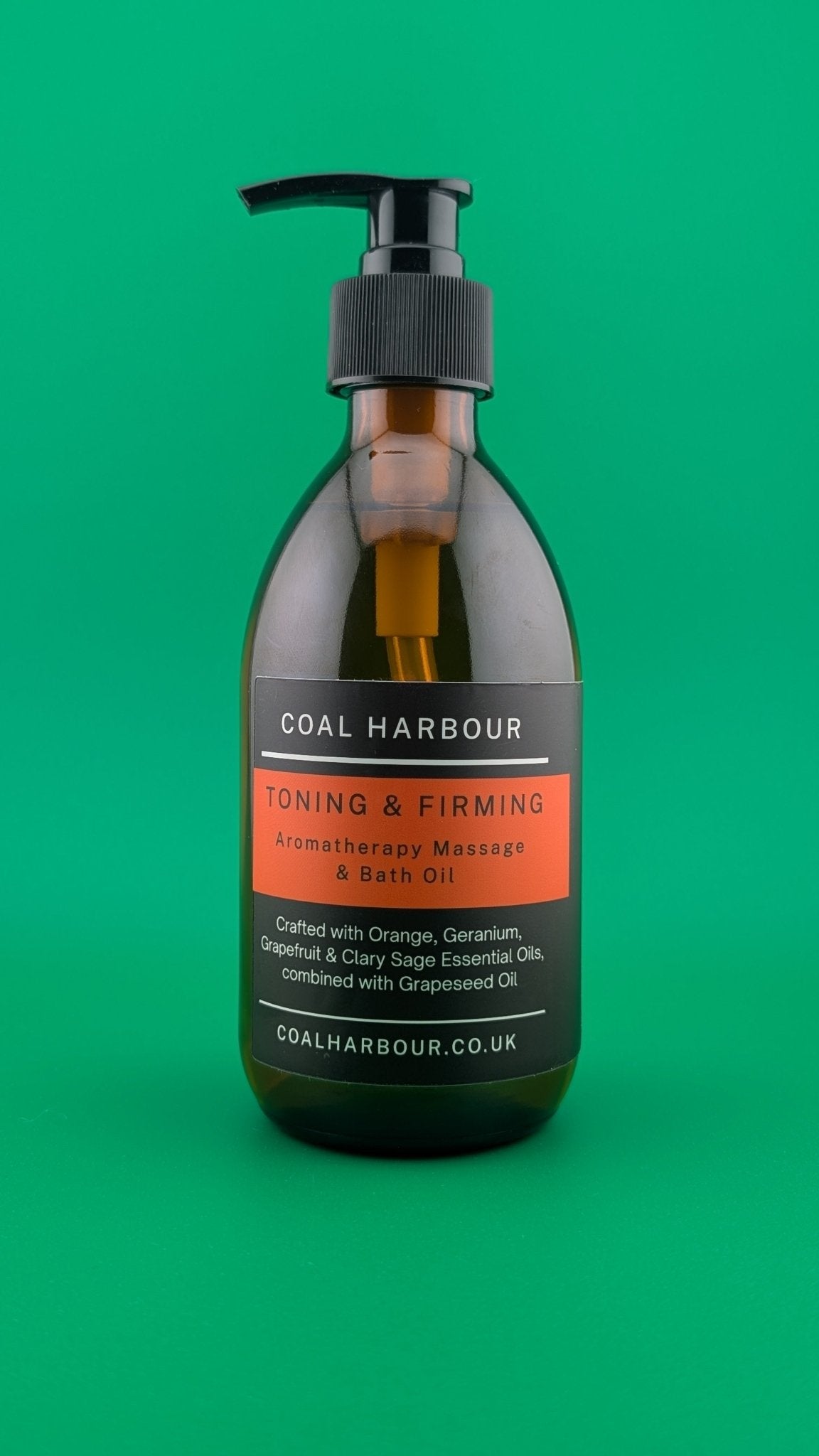 Aromatherapy Massage and Bath Oil - Toning & Firming With Orange, Grapefruit, Geranium & Clary Sage Essential Oils - Coal Harbour
