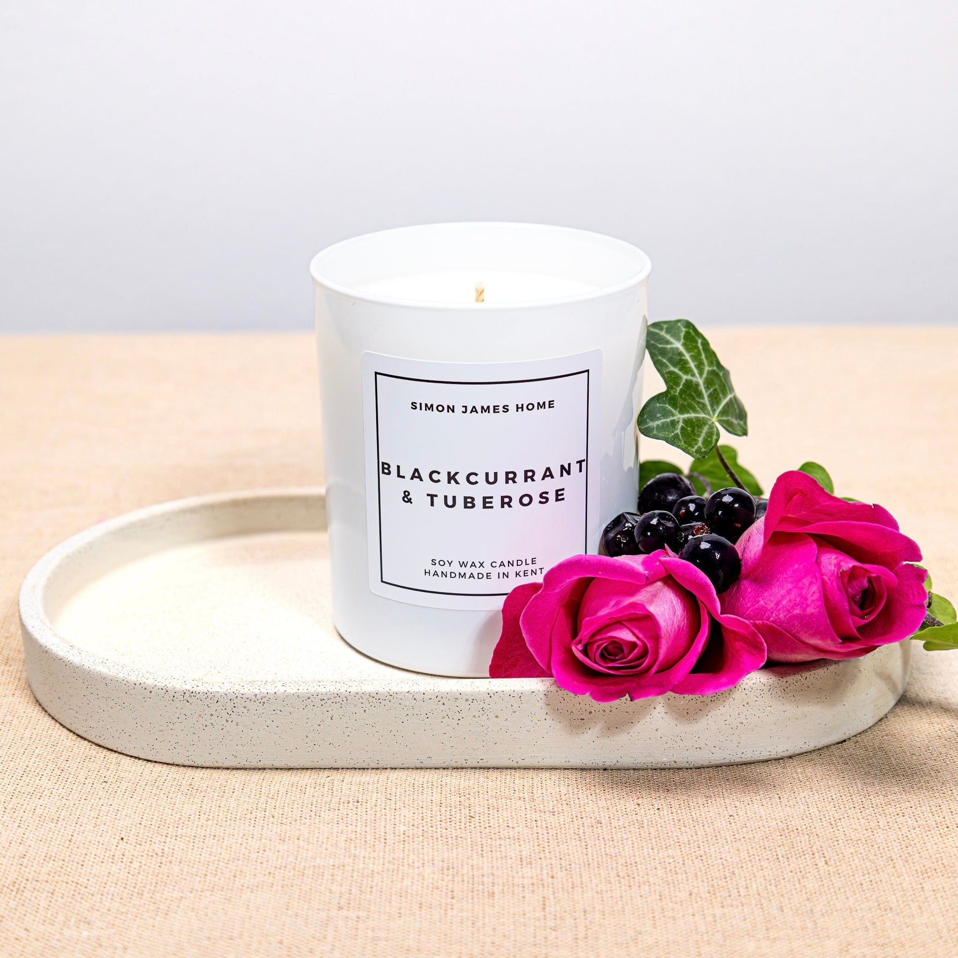 Blackcurrant & Tuberose Handmade Soy Wax Candle - Coal Harbour