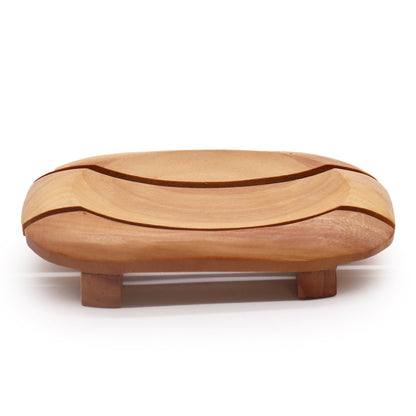 Classic Mahogany Soap Dish - Oval in Rectangle - Coal Harbour