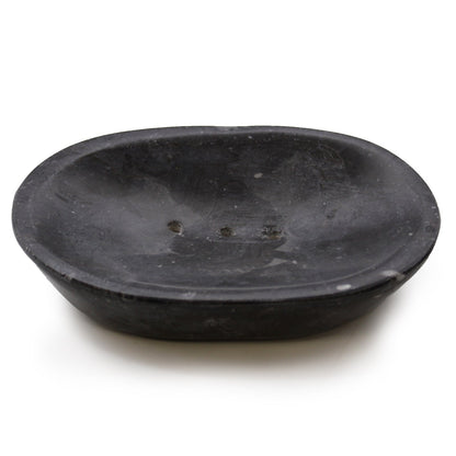 Classic Oval Black Marble Soap Dish - Coal Harbour