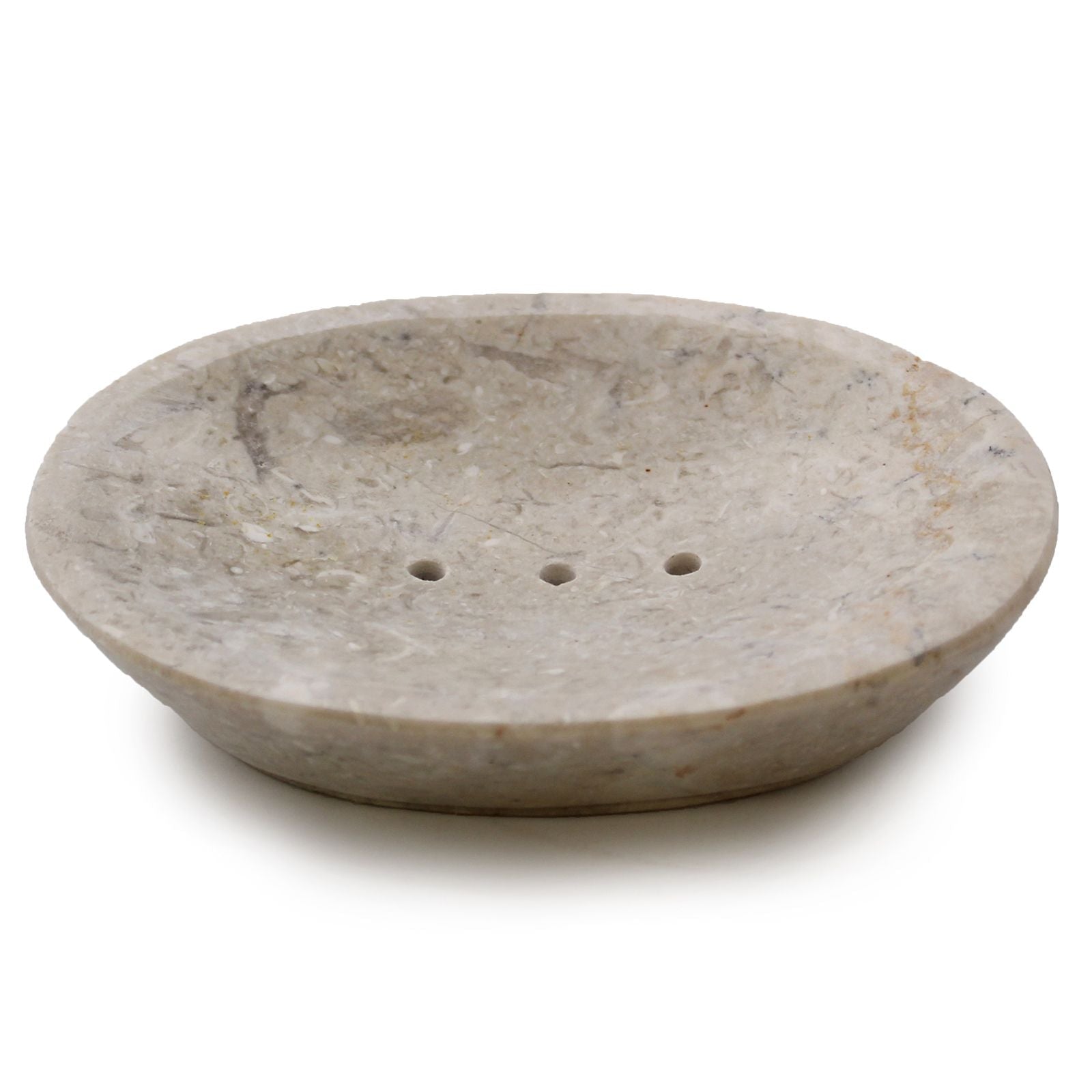 Classic Oval Cream Marble Soap Dish - Coal Harbour