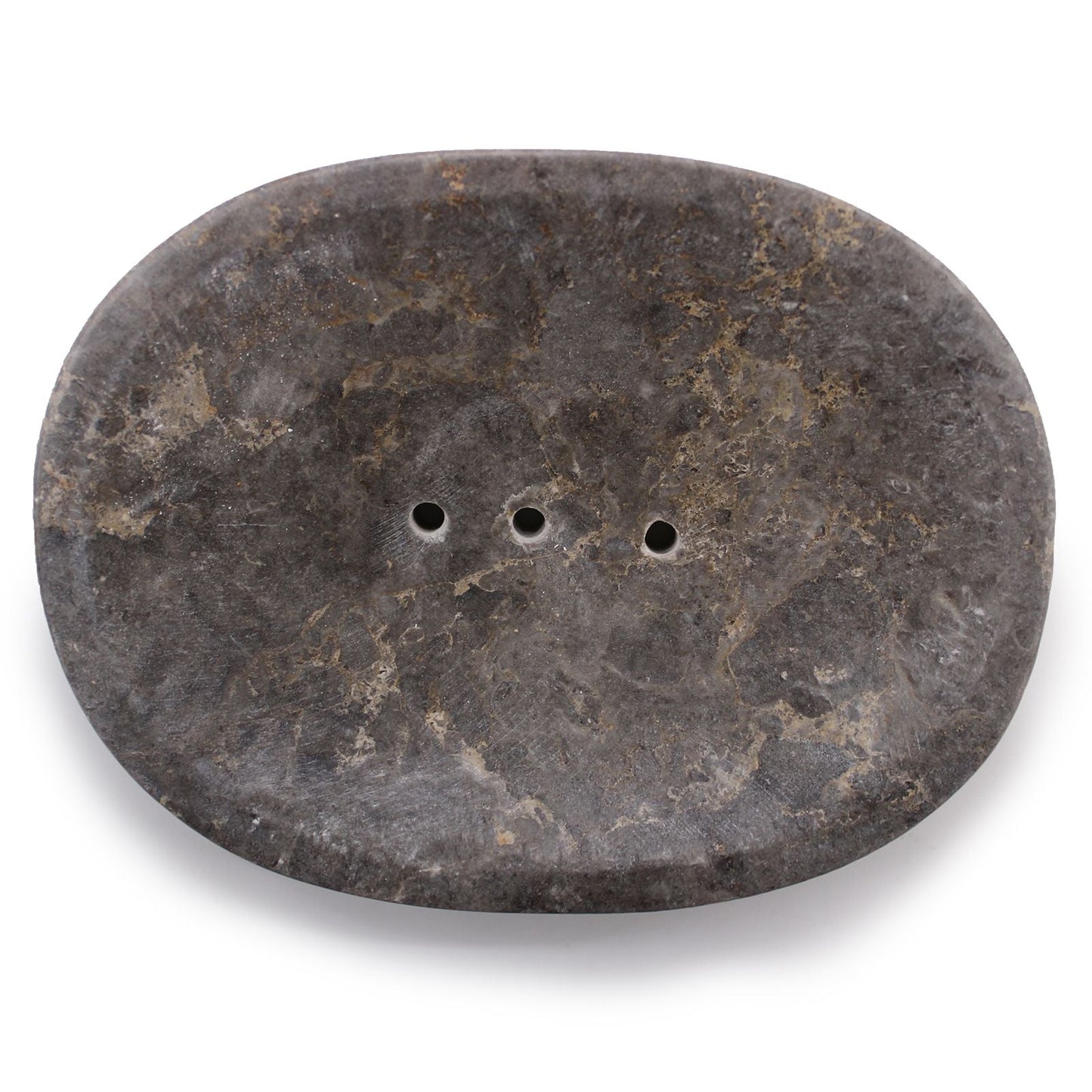 Classic Oval Grey Marble Soap Dish - Coal Harbour