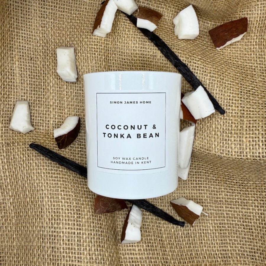Coconut & Tonka Bean Candle - Handmade Soy Wax - Luxurious Coconut Candle - Coal Harbour