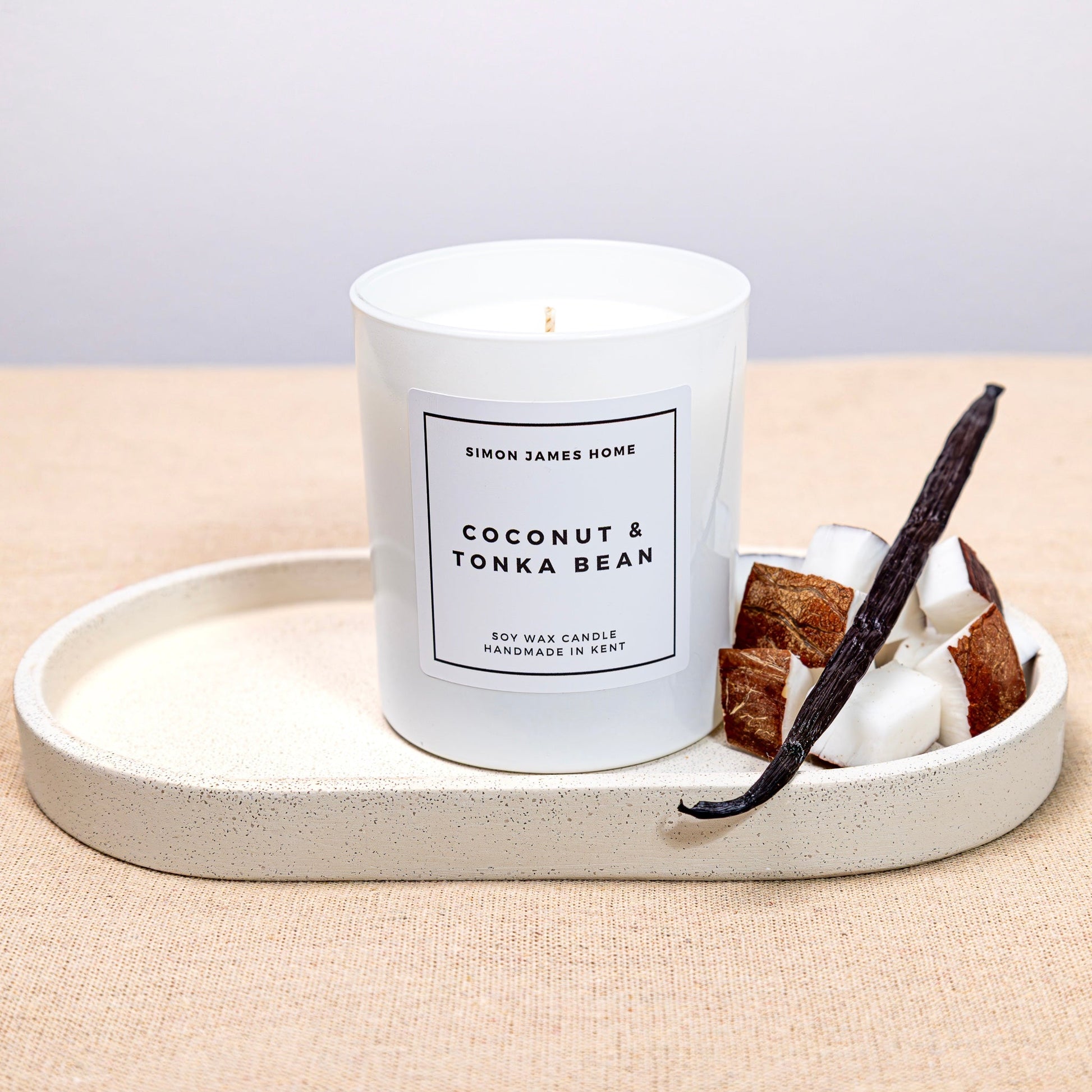 Coconut & Tonka Bean Handmade Soy Wax Candle - Luxurious Coconut Candle - Coal Harbour