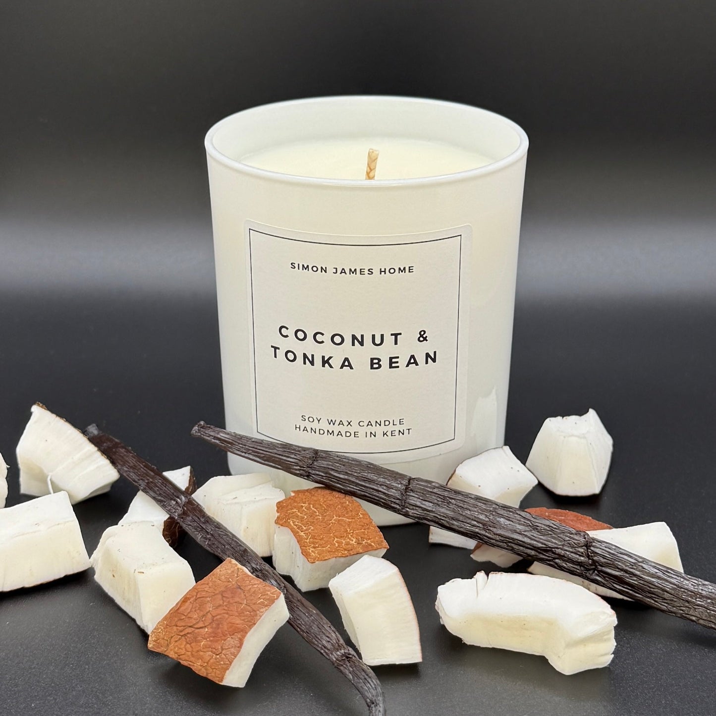 Coconut & Tonka Bean Handmade Soy Wax Candle - Luxurious Coconut Candle - Coal Harbour