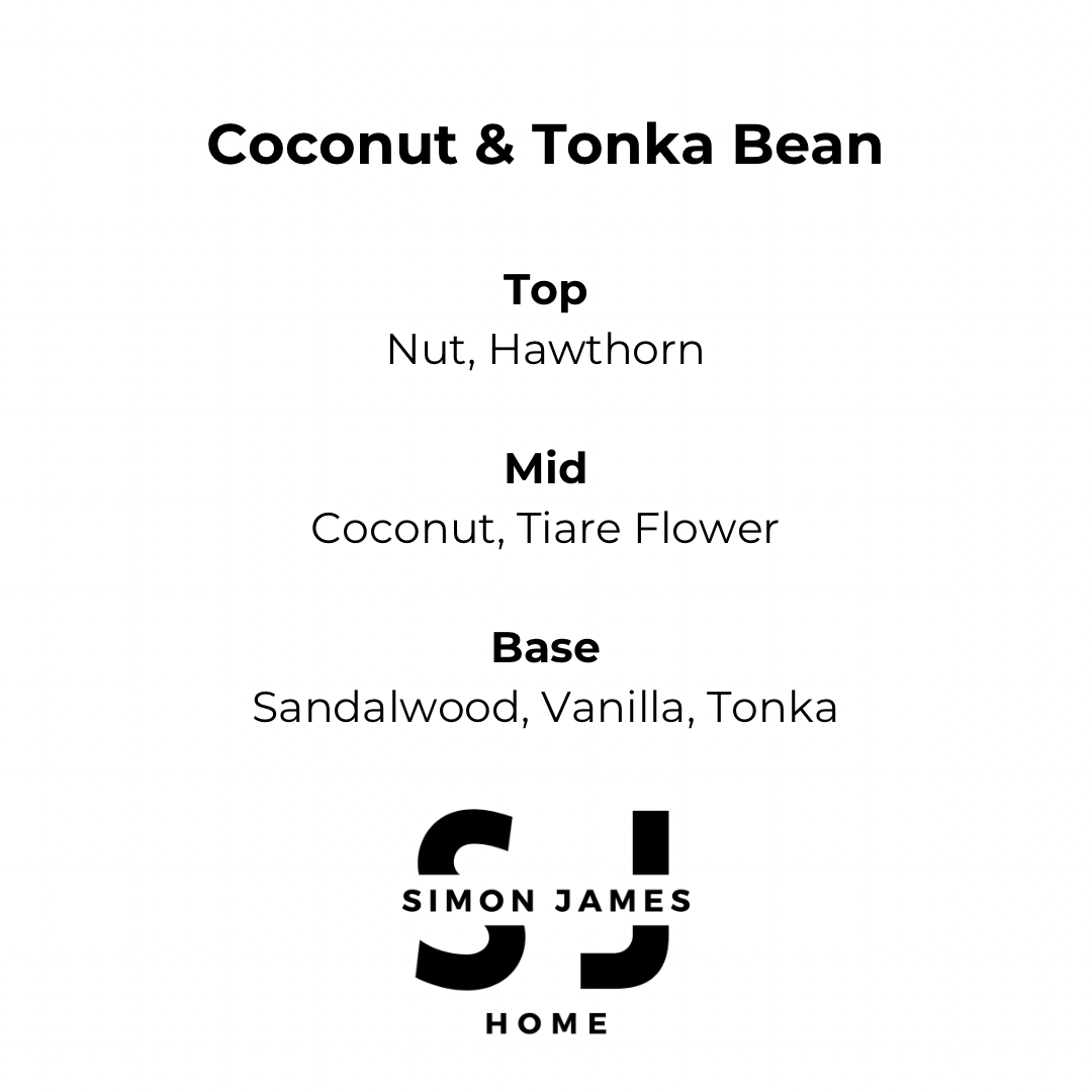 Coconut & Tonka Bean Handmade Soy Wax Candle - Luxurious Coconut Candle - Coal Harbour