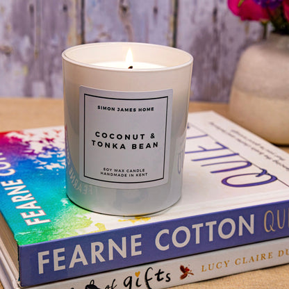 Coconut & Tonka Bean Handmade Soy Wax Candle - Luxurious Coconut Candle - Coal Harbour