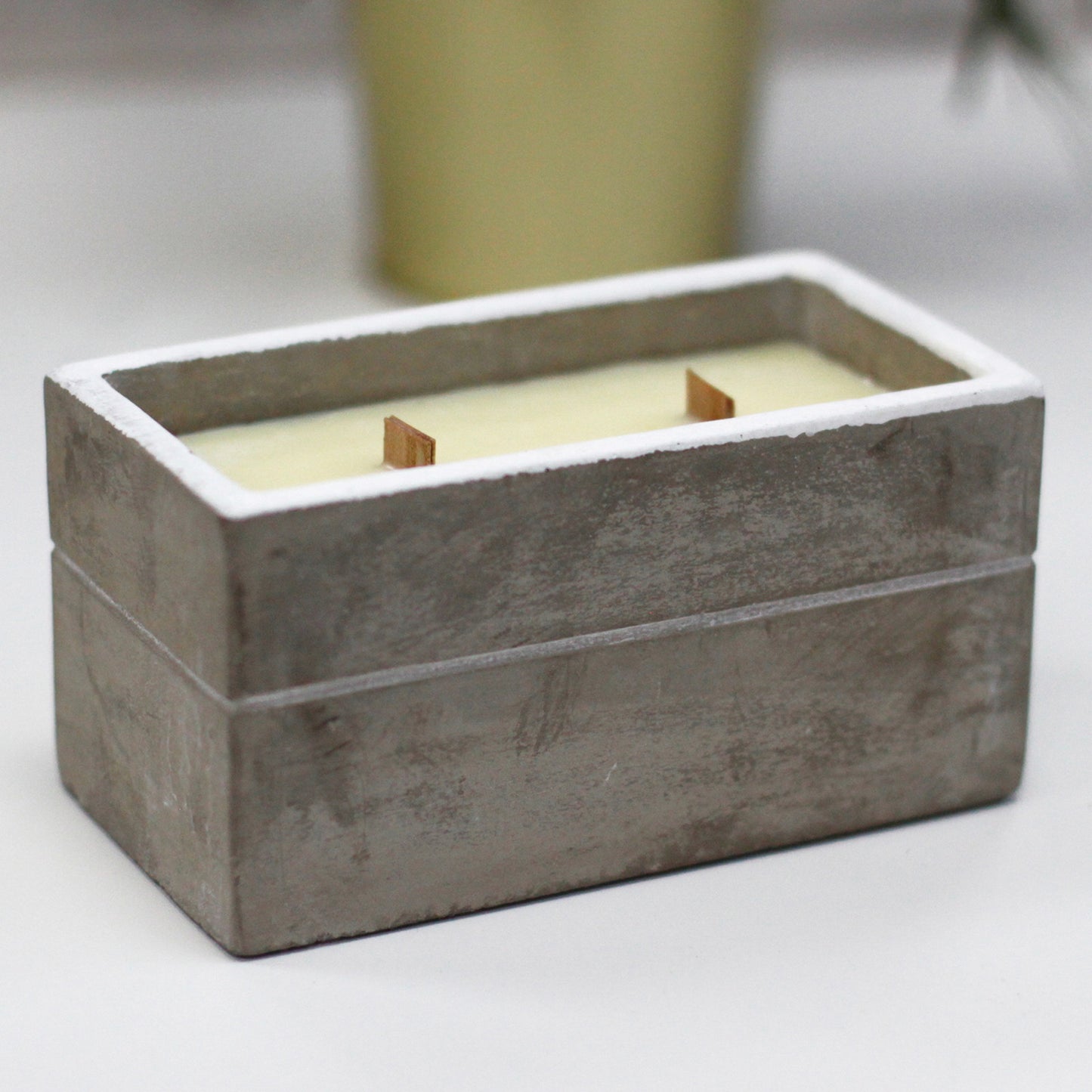 Concrete Wooden Wick Candle - Large Box - Clove & Dark Sandalwood