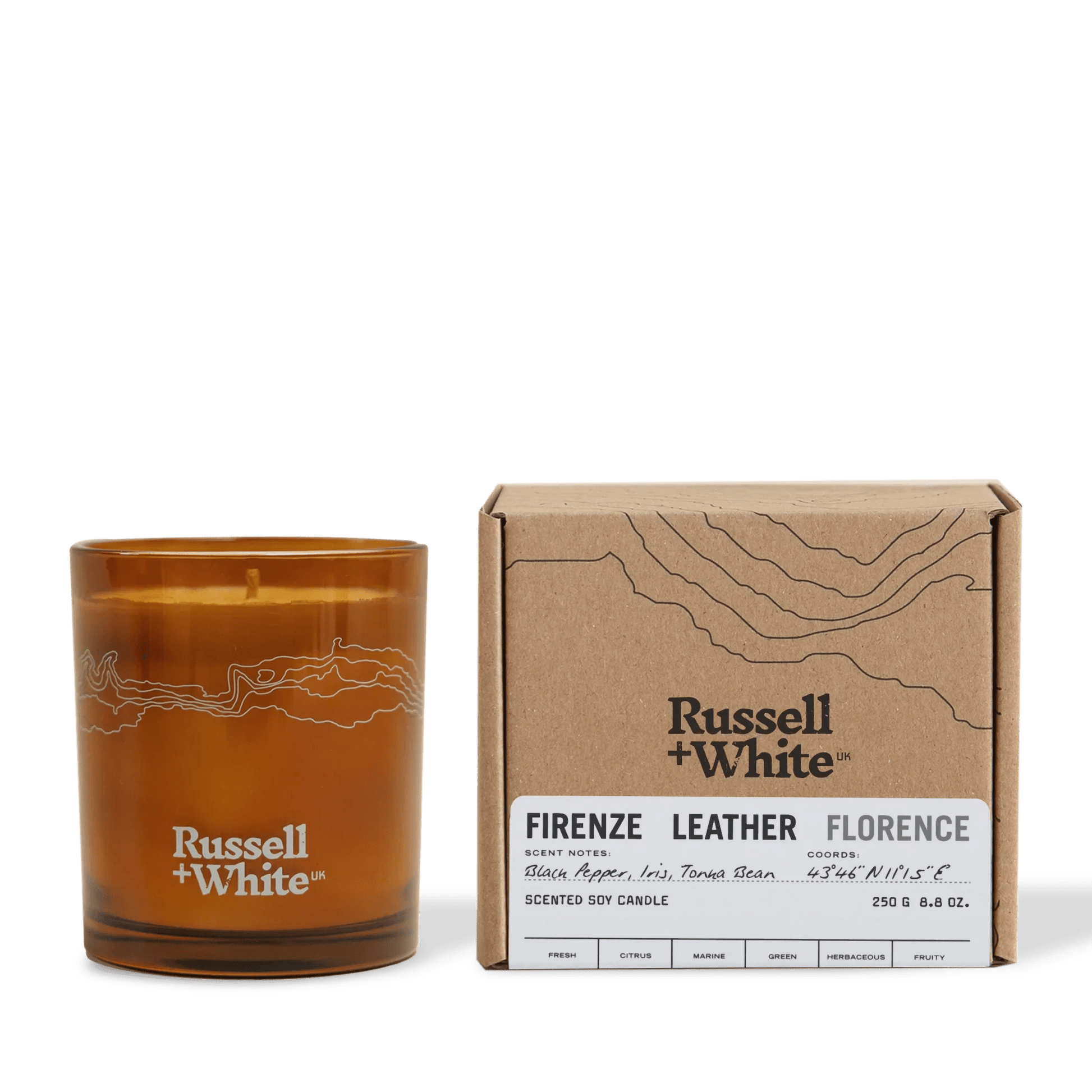 Firenze Leather Scented Candle - Coal Harbour