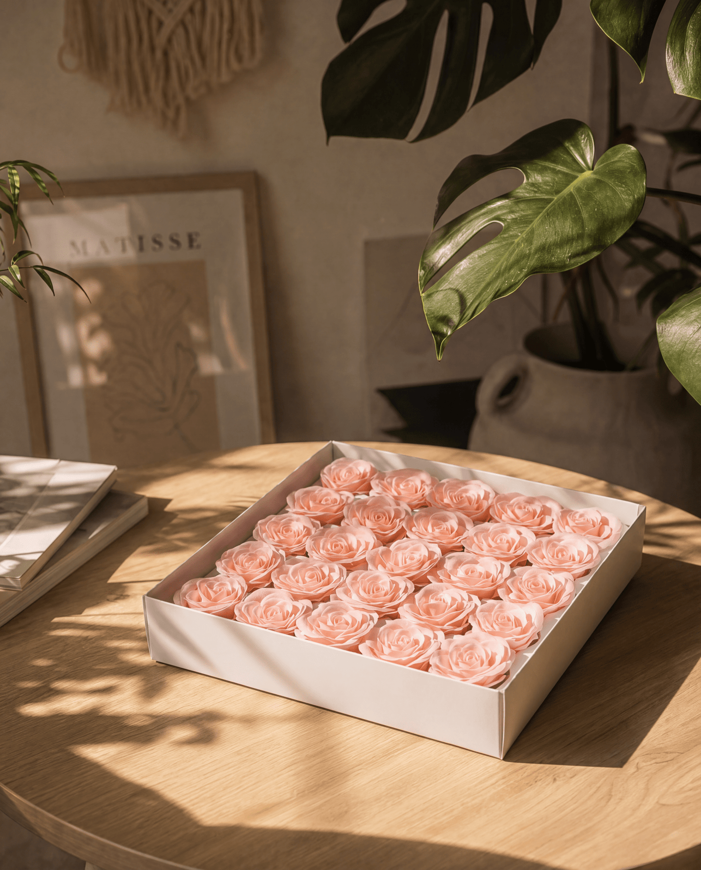 Gift Boxed Soap Flowers - 25 Edwardian Blush Roses - Coal Harbour