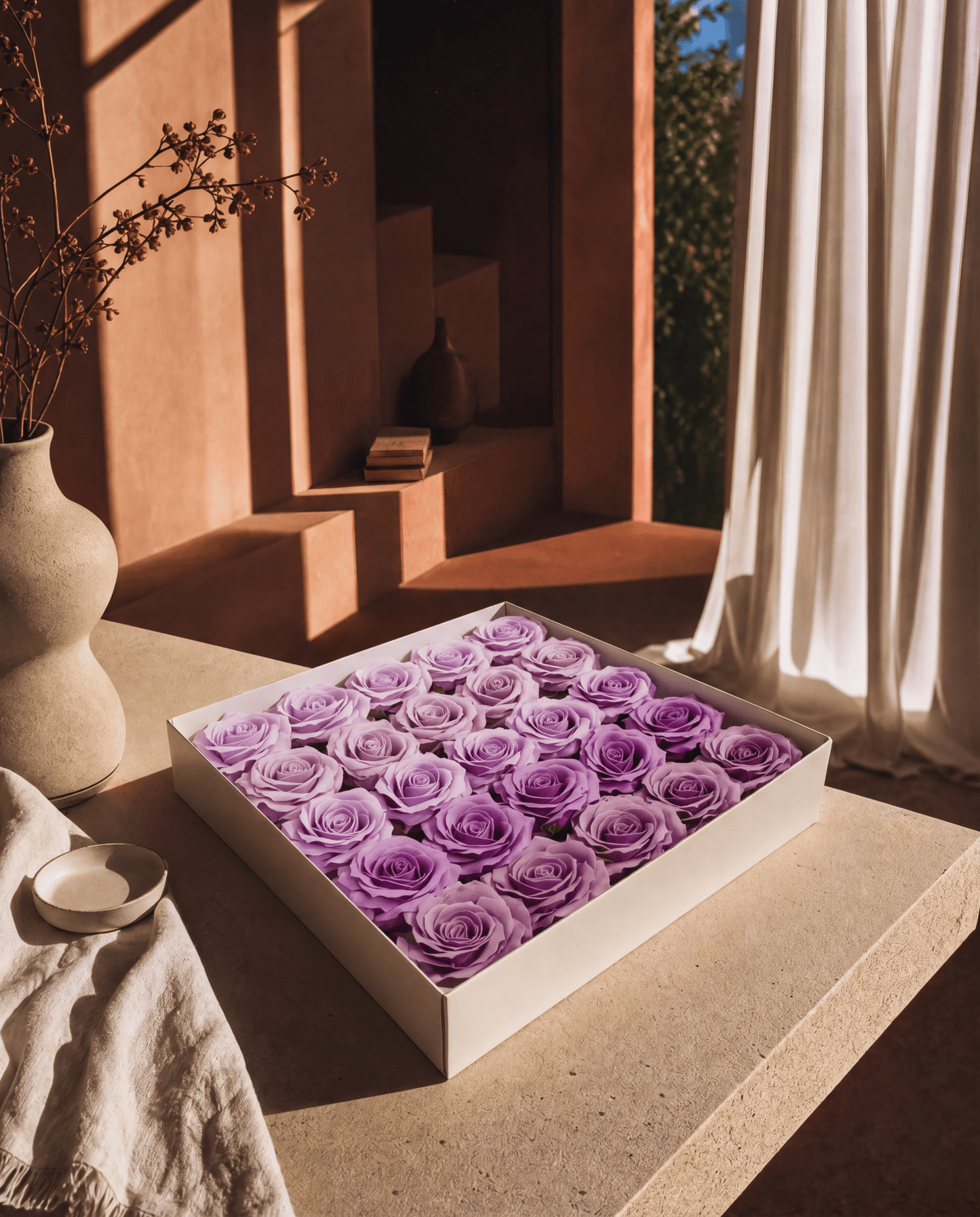 Gift Boxed Soap Flowers - 25 Lavender Blush Roses - Coal Harbour