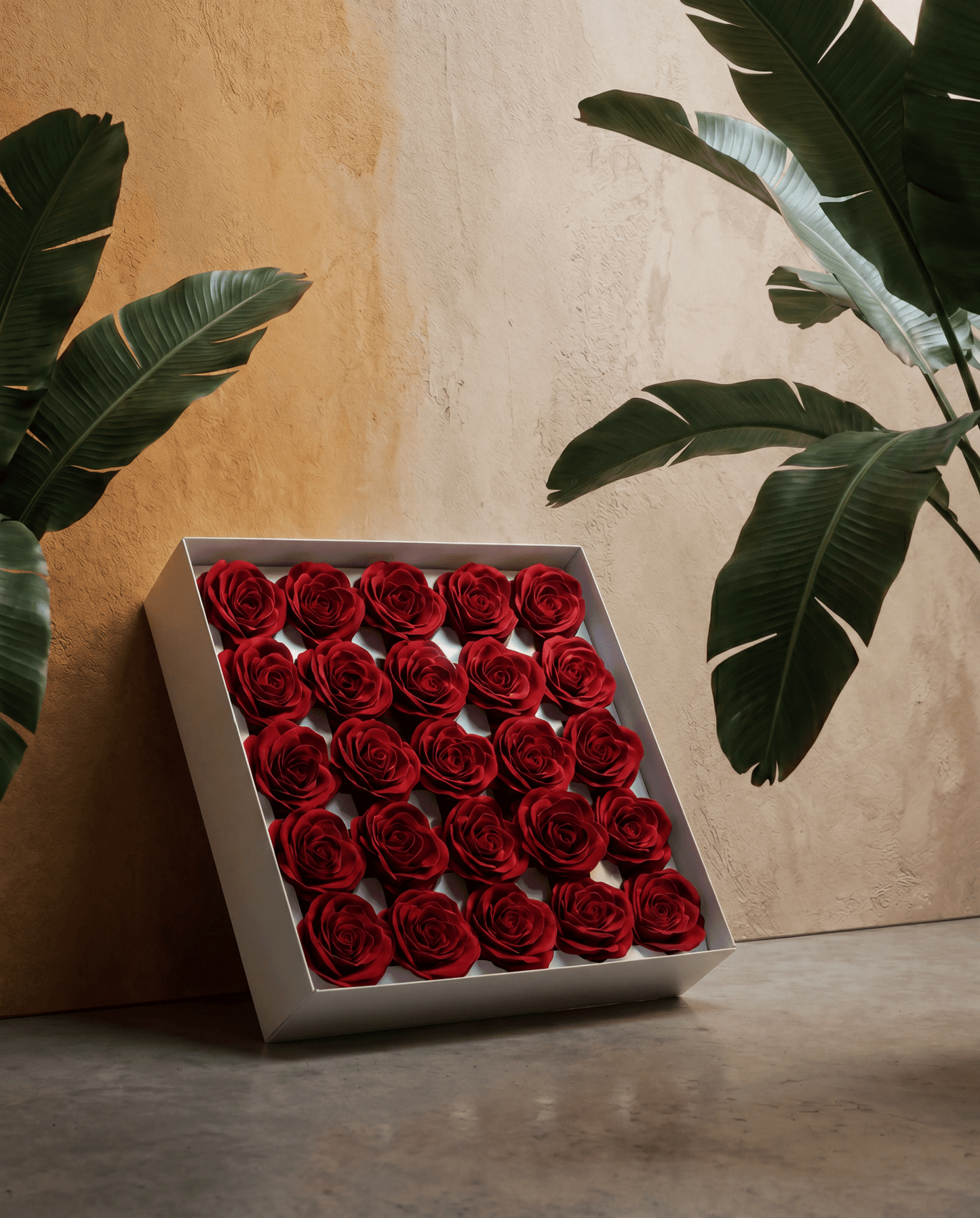 Gift Boxed Soap Flowers - 25 Midnight Scarlet Roses - Coal Harbour