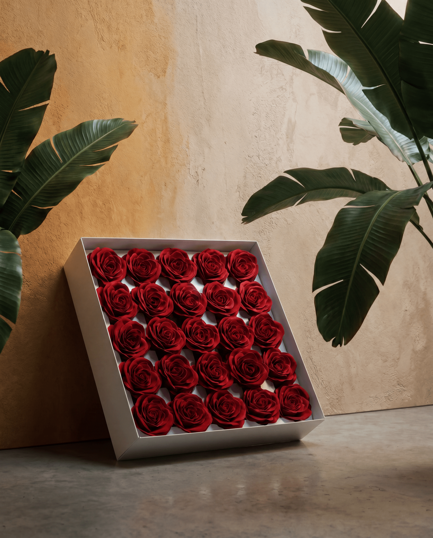 Gift Boxed Soap Flowers - 25 Midnight Scarlet Roses - Coal Harbour
