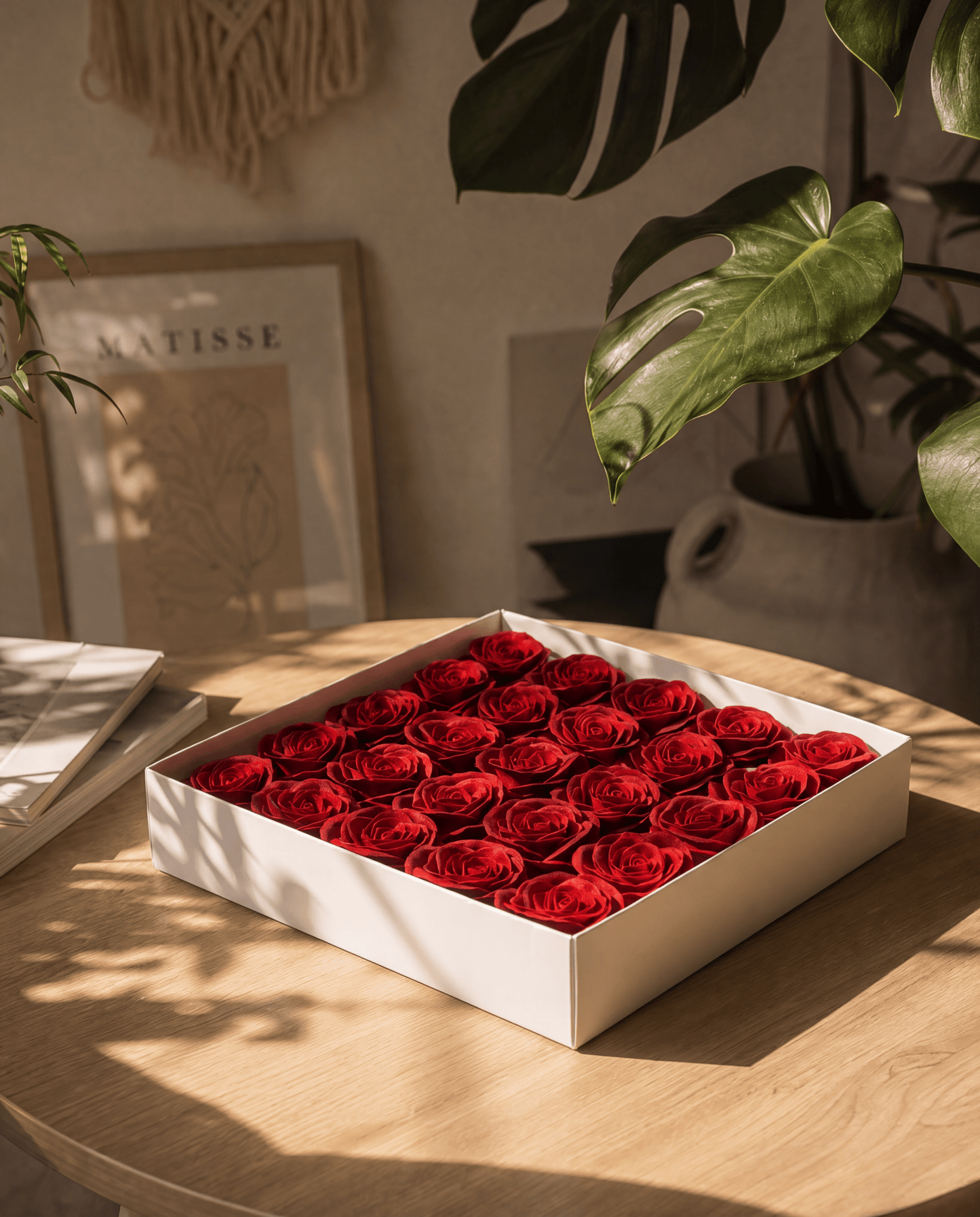 Gift Boxed Soap Flowers - 25 Midnight Scarlet Roses - Coal Harbour