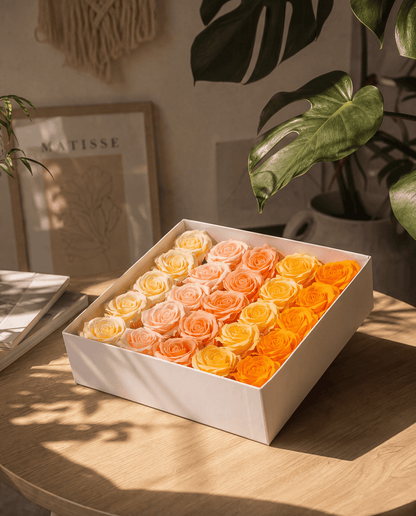 Gift Boxed Soap Flowers - 25 Peach Blush Roses - Coal Harbour