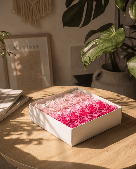 Gift Boxed Soap Flowers - 25 Pink Blush Roses - Coal Harbour