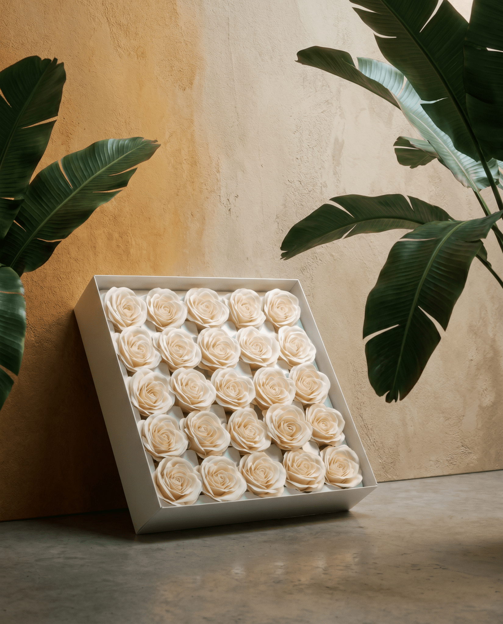 Gift Boxed Soap Flowers - 25 Victorian Ivory Roses - Coal Harbour