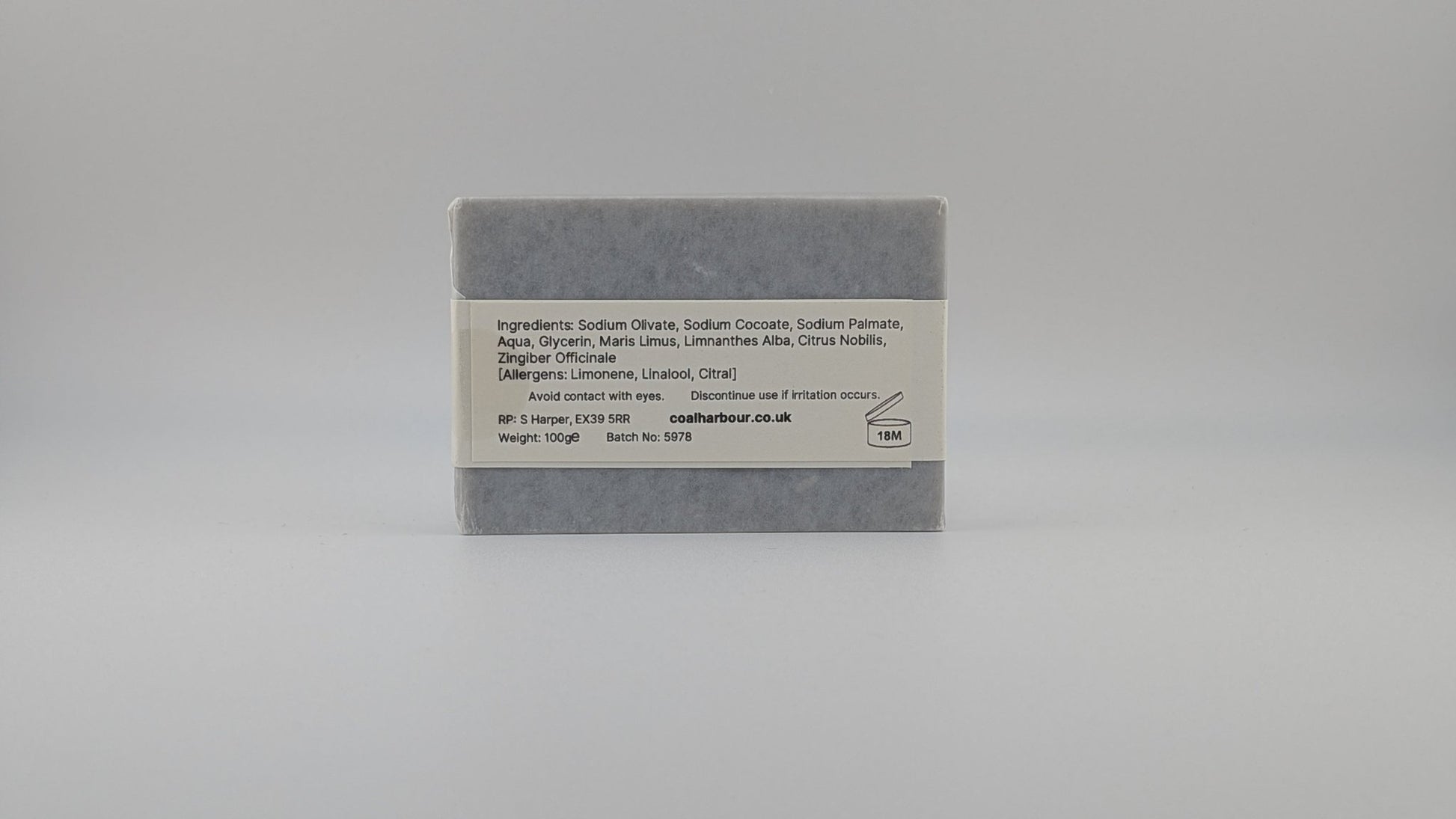 Ginger, Mandarin & Dead Sea Mud 100g Beard Wash Bar - Coal Harbour