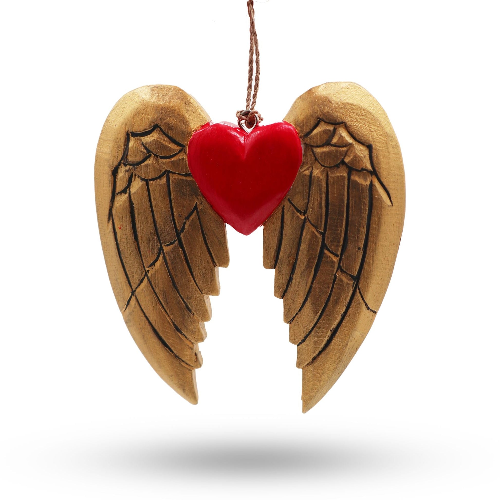 Gold Xmas Angel Wing & Heart - black detail - Coal Harbour