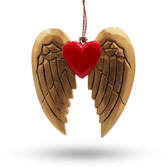 Gold Xmas Angel Wing & Heart - black detail - Coal Harbour