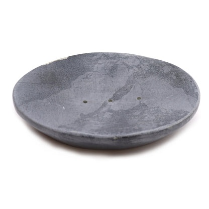 Grey Soapstone Soap Dish - Classic Oval - Coal Harbour