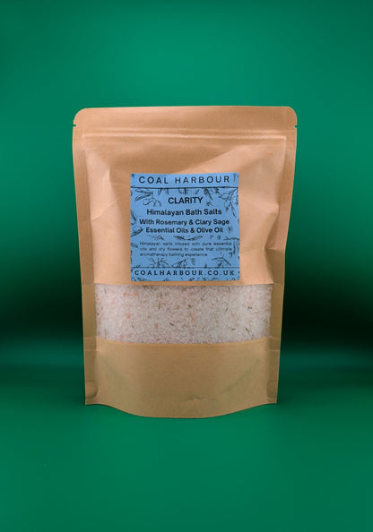 Himalayan Bath Salt Blend - Clarity with Rosemary & Clary Sage Essential Oils + Olive Oil - Coal Harbour