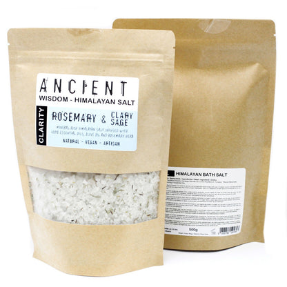 Himalayan Bath Salt Blend - Clarity with Rosemary & Clary Sage Essential Oils + Olive Oil - Coal Harbour