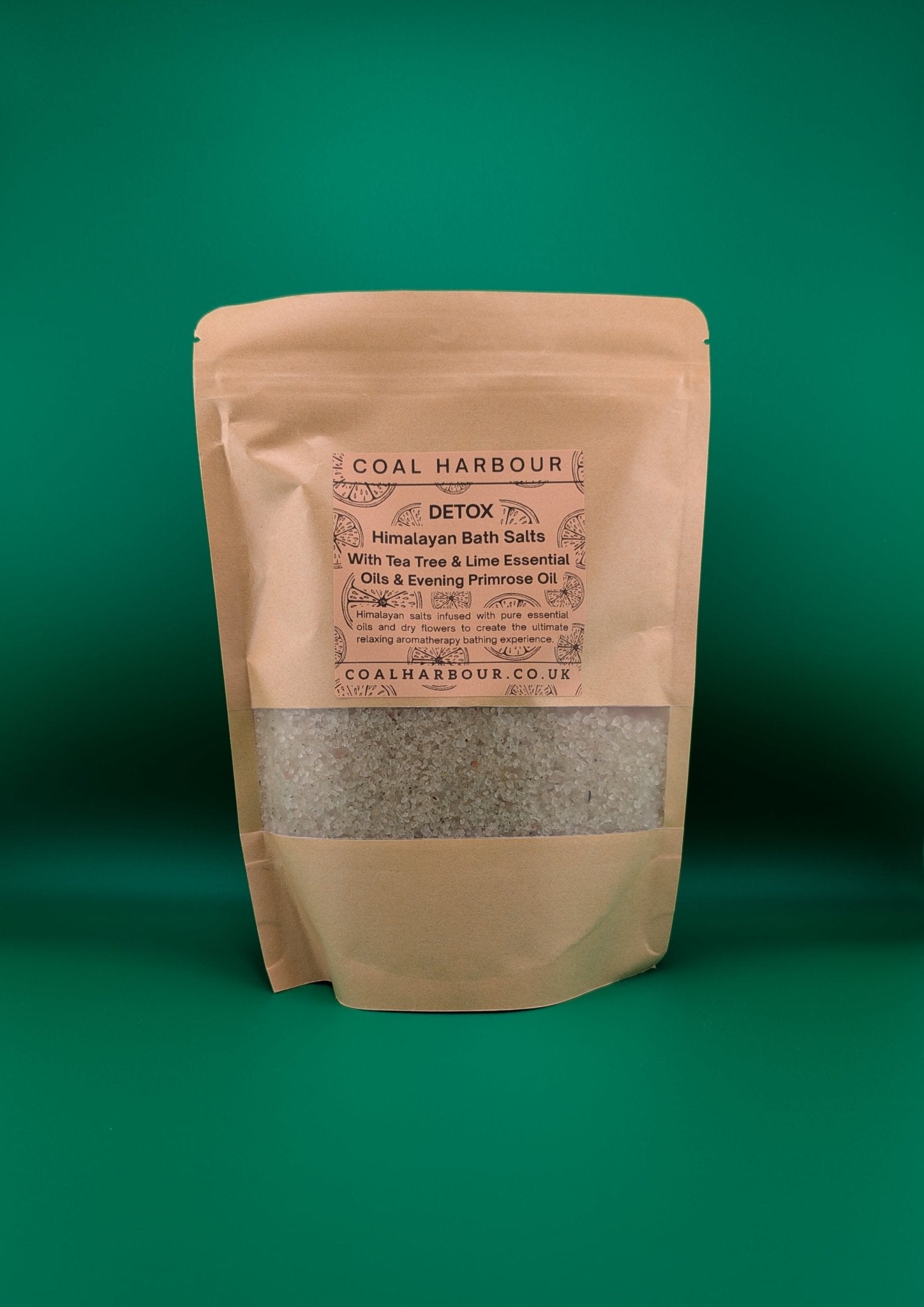Himalayan Bath Salt Blend - Detox: Tea Tree & Lime Essential Oils + Evening Primrose Oil - Coal Harbour