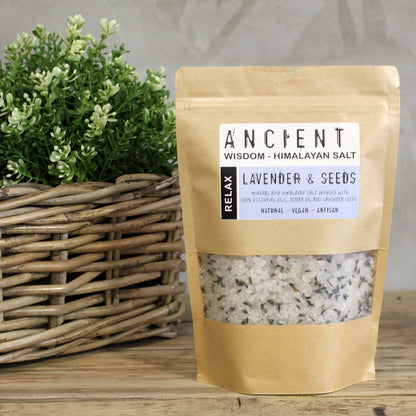 Himalayan Bath Salt Blend - Relax: Lavender Essential Oils + Jojoba Oil - Coal Harbour
